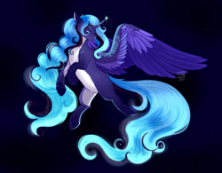 Size: 1600x1251 | Tagged: safe, artist:shamy-crist, oc, oc only, oc:ascendent fire, alicorn, pony, alicorn oc, colored wings, female, horn, mare, night, solo, two toned wings, white belly, wings