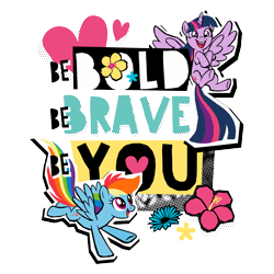 Size: 2048x2048 | Tagged: artist needed, safe, part of a set, rainbow dash, twilight sparkle, alicorn, pegasus, pony, g4, official, cutout, design, duo, duo female, english, female, flower, flying, heart, hibiscus, looking at someone, mare, partially transparent background, screentone, shirt design, simple background, spread wings, stock vector, text, transparent background, twilight sparkle (alicorn), vector, wings, zazzle