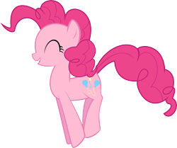 Size: 5453x4559 | Tagged: safe, artist:almostfictional, pinkie pie, earth pony, pony, g4, .svg available, ^^, eyes closed, female, hopping, mare, open mouth, open smile, simple background, smiling, solo, transparent background, vector