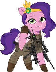 Size: 873x1133 | Tagged: safe, artist:edy_january, artist:prixy05, pipp petals, pegasus, pony, g5, my little pony: tell your tale, armor, body armor, boots, clothes, combat knife, delta forces, equipment, flak jacket, gears, gloves, gun, handgun, knife, military, military pony, military uniform, mpx, p220, pistol, radio, rifle, shoes, simple background, sniper, sniper rifle, soldier, soldier pony, solo, special forces, steyr scout, submachinegun, tactical vest, task forces 141, transparent background, uniform, united kingdom, us army, vest, weapon