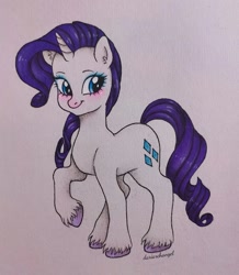 Size: 1080x1240 | Tagged: safe, artist:dariarchangel, part of a set, rarity, pony, unicorn, g4, horn, raised hoof, solo, traditional art