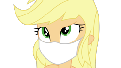 Size: 3840x2160 | Tagged: safe, artist:brokenadam, artist:marcorulezzz, applejack, human, equestria girls, g4, coronavirus, covid-19, face mask, green eyes, high res, mask, missing hat, simple background, solo, transparent background