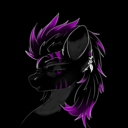 Size: 1000x1000 | Tagged: safe, artist:sheru, oc, oc only, pony, black background, looking at you, simple background, sketch, solo