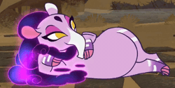 Size: 612x310 | Tagged: safe, nidra (tfh), tapir, them's fightin' herds, animated, community related, draw me like one of your french girls, female, game screencap, gif, lounging, solo