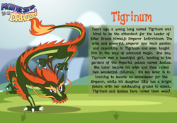 Size: 3014x2102 | Tagged: safe, artist:aleximusprime, oc, oc only, oc:tigrinum the dragon, dragon, eastern dragon, fanfic:my little sister is a dragon, antlers, biography, dragon oc, facial hair, long dragon, male, moustache, non-pony oc, story included, whiskers