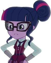 Size: 801x998 | Tagged: safe, edit, edited screencap, editor:homersimpson1983, editor:mrtoonlover83, screencap, sci-twi, twilight sparkle, human, pony, equestria girls, g4, my little pony equestria girls: friendship games, background removed, clothes, female, glasses, necktie, not a vector, school tie, schoolgirl, simple background, solo, transparent background