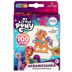 Size: 600x600 | Tagged: safe, izzy moonbow, sunny starscout, earth pony, unicorn, g5, official, beads, box, craft, cyrillic, diy, horn, looking at you, m, merchandise, mosaic, photo, russia, russian, smiling, smiling at you, translated in the description