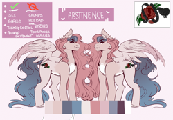 Size: 5600x3900 | Tagged: safe, artist:dejji_vuu, oc, oc:abstinence, pegasus, pony, female, mare, reference sheet, solo
