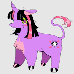 Size: 709x711 | Tagged: safe, artist:twigsyy, twilight sparkle, pony, unicorn, g4, alternate color palette, gray background, horn, leonine tail, simple background, solo, tail, unicorn twilight