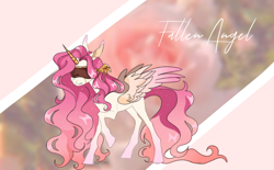 Size: 1078x668 | Tagged: safe, artist:marlboro-art, oc, alicorn, angel, pegasus, pony, unicorn, adoptable, adoptable open, auction, gradient legs, horn, lanky, long mane, long tail, raised hoof, sale, skinny, solo, tail, tall, thin