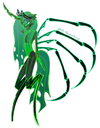 Size: 2007x2569 | Tagged: safe, artist:kb-gamerartist, queen chrysalis, changeling, g4, bipedal, crown, female, jewelry, multiple limbs, redesign, regalia, simple background, solo, transparent background, wip