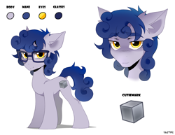 Size: 2514x1945 | Tagged: safe, alternate version, artist:zlatavector, oc, oc only, unnamed oc, earth pony, pony, colt, concave belly, foal, gift art, glasses, looking at you, male, reference sheet, simple background, solo, white background