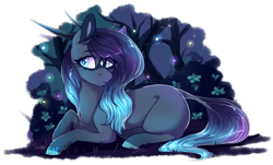 Size: 1440x871 | Tagged: safe, artist:wallvie, oc, oc only, earth pony, pony, female, horns, lying down, mare, prone, simple background, solo, transparent background