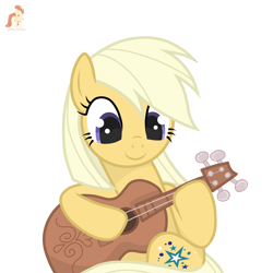 Size: 3500x3500 | Tagged: safe, artist:r4hucksake, oc, oc only, oc:summertime blues, earth pony, pony, female, guitar, mare, musical instrument, simple background, solo, transparent background