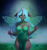 Size: 1946x2078 | Tagged: safe, artist:just_gray-x, queen chrysalis, changeling, changeling queen, anthro, g4, beautisexy, breasts, cleavage, clothes, dress, female, horn, jewelry, necklace, sexy, side slit, solo, total sideslit, wings