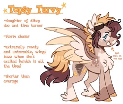 Size: 798x675 | Tagged: safe, artist:wanderingpegasus, oc, oc only, oc:topsy turvy (wanderingpegasus), pegasus, pony, chest fluff, female, goggles, leg fluff, mare, needs more jpeg, offspring, parent:derpy hooves, parent:doctor whooves, parents:doctorderpy, pegasus oc, simple background, solo, white background