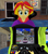 Size: 1366x1536 | Tagged: safe, artist:ardoplasma41, sunset shimmer, equestria girls, g4, 3d, arcade, arcade cabinet, arcade game, clothes, daytona usa, daytona usa 2, gamer sunset, hoodie, mmd, phantom full force, steering wheel