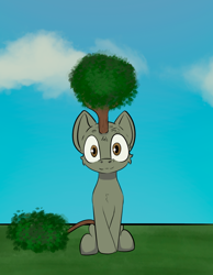 Size: 1048x1354 | Tagged: safe, artist:cotarsis, oc, oc only, pony, cheek fluff, experiment, looking at you, solo, tree