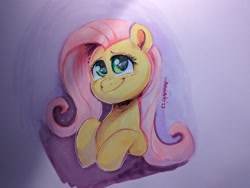 Size: 2048x1542 | Tagged: safe, artist:avui, fluttershy, pegasus, g4, bust, solo, traditional art