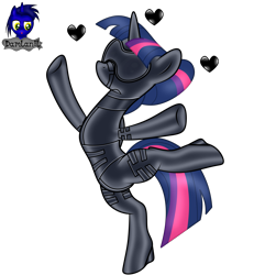 Size: 3840x4154 | Tagged: safe, alternate version, artist:damlanil, twilight sparkle, alicorn, pony, g4, alternate hairstyle, bdsm, belly, belly button, bipedal, blindfold, bodysuit, bondage, bondage mask, boots, bound wings, catsuit, clothes, collar, corset, cute, female, floating heart, gag, gimp suit, heart, high heels, hood, horn, latex, latex boots, latex heart, latex suit, looking at you, mare, mask, muzzle gag, raised hoof, rubber, shiny, shoes, show accurate, simple background, solo, standing, standing on one leg, stretching, suit, transparent background, twilight sparkle (alicorn), vector, wings