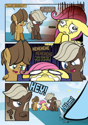 Size: 1920x2715 | Tagged: safe, artist:alexdti, artist:v-nico, dumbbell, fluttershy, hoops, rainbow dash, pegasus, pony, comic:how we met, g4, colt, crying, female, filly, filly fluttershy, foal, male, younger