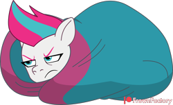 Size: 4000x2446 | Tagged: safe, artist:frownfactory, zipp storm, pegasus, pony, a day in the life, g5, my little pony: tell your tale, angry, cute, female, frown, furrowed brow, grumpy, madorable, mare, simple background, sleeping bag, transparent background, unamused, vector, zipp storm is not amused