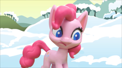 Size: 1920x1080 | Tagged: safe, screencap, pinkie pie, earth pony, pony, g4, g4.5, ice and slice, my little pony: stop motion short, confused, cute, snow, solo