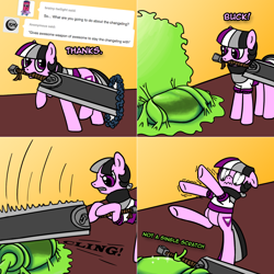 Size: 1602x1602 | Tagged: safe, artist:thedragenda, oc, oc:ace, pony, ask-acepony, bipedal, cocoon, giant sword, mouth hold