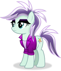 Size: 3412x3986 | Tagged: safe, artist:anime-equestria, coloratura, earth pony, pony, g4, alternate hairstyle, clothes, countess coloratura, eyeshadow, female, high res, jacket, makeup, mare, rarapunk, simple background, solo, transparent background, vector
