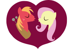 Size: 2160x1440 | Tagged: safe, anonymous artist, big macintosh, fluttershy, earth pony, pegasus, pony, g4, the big mac question, bust, eyes closed, female, heart, imminent kissing, kissy face, male, mare, ship:fluttermac, shipping, simple background, stallion, straight, transparent background