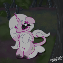 Size: 1500x1500 | Tagged: safe, artist:bloodysticktape, oc, oc:floports, i was the loner of paradise valley, parody, swamp cinema, vylet pony