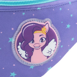 Size: 800x800 | Tagged: safe, pipp petals, pegasus, g5, official, 2d, bag, cyrillic, looking at you, merchandise, photo, purple background, simple background, smiling, smiling at you, stars, ukrainian