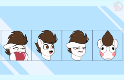 Size: 3600x2324 | Tagged: safe, artist:joaothejohn, oc, oc only, oc:ashwind, pegasus, pony, blushing, bruh, commission, cute, emoji, emotes, expressions, heart, lidded eyes, male, multicolored hair, open mouth, pegasus oc, poggers, shy, smiling, solo, ych result