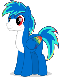 Size: 3000x3837 | Tagged: safe, artist:keronianniroro, oc, oc only, pegasus, pony, coat markings, colored wings, high res, male, multicolored hair, rainbow hair, simple background, solo, stallion, transparent background, vector, wings