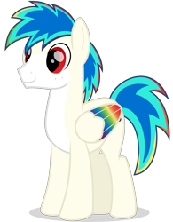 Size: 3000x3837 | Tagged: safe, artist:keronianniroro, oc, oc only, pegasus, pony, coat markings, colored wings, high res, male, multicolored hair, rainbow hair, simple background, solo, stallion, transparent background, vector, wings