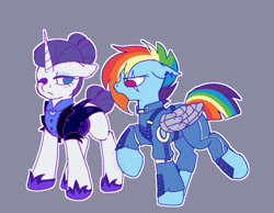 Size: 1348x1048 | Tagged: safe, artist:bluemoon, rainbow dash, rarity, pegasus, pony, unicorn, g4, season 5, the cutie re-mark, alternate hairstyle, alternate timeline, amputee, apocalypse dash, artificial wings, augmented, blushing, clothes, crystal war timeline, duo, duo female, eye scar, facial scar, female, floppy ears, hair bun, horn, lesbian, maid, night maid rarity, nightmare takeover timeline, nightmareverse, outfits, prosthetic limb, prosthetic wing, prosthetics, scar, ship:raridash, shipping, short tail, sombraverse, tail, tail bun, torn ear, uniform, wings