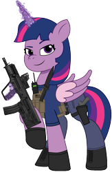 Size: 807x1235 | Tagged: safe, artist:edy_january, artist:prixy05, edit, vector edit, twilight sparkle, alicorn, pony, g4, g5, my little pony: tell your tale, armor, assault rifle, body armor, boots, bullpup rifle, call of duty, call of duty: warzone, captain twilight, clothes, combat knife, denim, g4 to g5, generation leap, gun, handgun, jeans, john "soap" mactavish, knife, magic, mateba 2006m, military, military pony, mtar-21, pants, pistol, radio, revolver, rifle, saop mctavish, shirt, shoes, simple background, soldier, soldier pony, solo, special forces, tactical, tactical vest, tar-21, task forces 141, telekinesis, transparent background, twilight sparkle (alicorn), united states, vector, vest, weapon