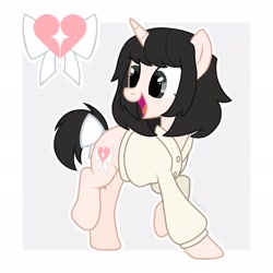 Size: 2048x2048 | Tagged: safe, artist:monsieurcapgras, pony, unicorn, cardigan, euphoria (visual novel), female, horn, kanae hokari, mare, ponified, solo