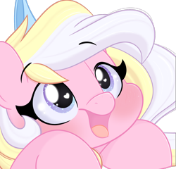 Size: 2048x1970 | Tagged: safe, artist:emberslament, oc, oc only, oc:bay breeze, pegasus, pony, blushing, bow, cute, female, hair bow, heart, heart eyes, looking up, mare, open mouth, pegasus oc, simple background, transparent background, wingding eyes