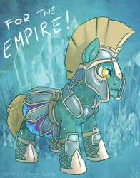 Size: 1000x1273 | Tagged: safe, artist:atryl, crystal pony, pony, g4, 30 minute art challenge, armor, crystal guard, crystal guard armor, male, solo, stallion