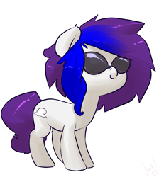 Size: 1075x1200 | Tagged: oc name needed, safe, artist:atryl, oc, oc only, earth pony, pony, simple background, smiling, solo, sunglasses, white background