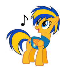 Size: 1000x1000 | Tagged: safe, artist:mlpfan3991, oc, oc only, oc:flare spark, pegasus, pony, g4, winter wrap up, female, flarebetes, music notes, simple background, solo, transparent background, winter wrap up vest
