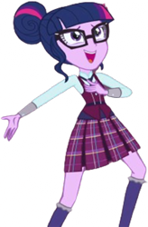 Size: 1657x2520 | Tagged: safe, edit, edited screencap, editor:homersimpson1983, editor:mrtoonlover83, screencap, sci-twi, twilight sparkle, human, equestria girls, g4, my little pony equestria girls: friendship games, background removed, clothes, crystal prep academy uniform, female, glasses, necktie, not a vector, school tie, school uniform, schoolgirl, simple background, skirt, solo, transparent background