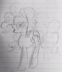 Size: 2160x2487 | Tagged: safe, artist:metaruscarlet, pinkie pie, earth pony, pony, g4, cracked, lined paper, solo, traditional art