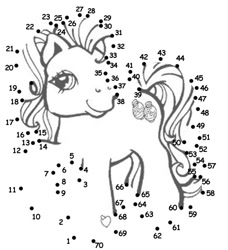Size: 550x604 | Tagged: safe, pony, character request, connect the dots, female, grayscale, mare, monochrome, solo
