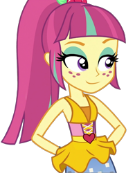 Size: 1122x1436 | Tagged: safe, edit, edited screencap, screencap, sour sweet, human, equestria girls, equestria girls specials, g4, my little pony equestria girls: dance magic, background removed, bare shoulders, hand on hip, looking at someone, png, shadowbolts, simple background, sleeveless, solo, transparent background