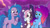 Size: 3072x1727 | Tagged: safe, screencap, izzy moonbow, misty brightdawn, violette rainbow, pony, unicorn, g5, my little pony: tell your tale, swirlpool starlight, spoiler:g5, spoiler:my little pony: tell your tale, spoiler:tyts02e06, cute, eyebrows, female, filly, foal, grin, horn, mare, open mouth, raised eyebrow, rebirth misty, smiling, starry eyes, trio, trio female, violettebetes, vitiligo, wingding eyes