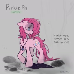 Size: 1793x1793 | Tagged: safe, artist:laymy, pinkie pie, earth pony, pony, g4, bandaid, female, floppy ears, frown, jewelry, lidded eyes, mare, mlp infection, necklace, pinkamena diane pie, solo