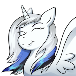 Size: 1000x1000 | Tagged: safe, artist:drawponies, oc, oc only, oc:rocky harmony, alicorn, pony, alicorn oc, bust, eyes closed, horn, portrait, simple background, smiling, solo, transparent background, wings