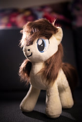 Size: 1400x2100 | Tagged: safe, artist:onlyfactory, photographer:anonymous, oc, oc:frosty flakes, earth pony, original species, pony, yakutian horse, /mlp/, 4chan, bootleg, female, irl, mare, photo, plushie, solo, standing